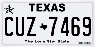 TX license plate CUZ7469