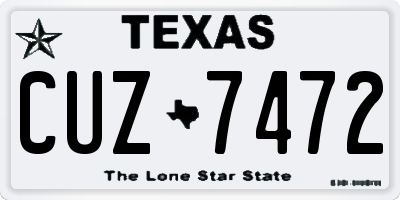 TX license plate CUZ7472