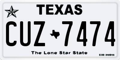 TX license plate CUZ7474