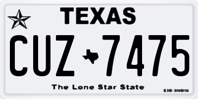 TX license plate CUZ7475
