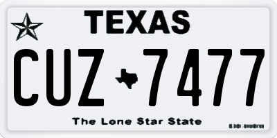 TX license plate CUZ7477