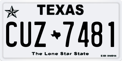 TX license plate CUZ7481