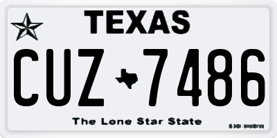 TX license plate CUZ7486