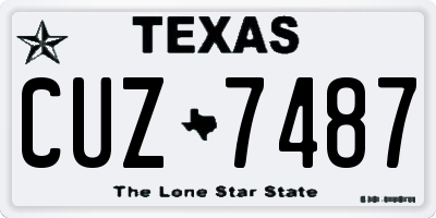 TX license plate CUZ7487