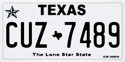 TX license plate CUZ7489