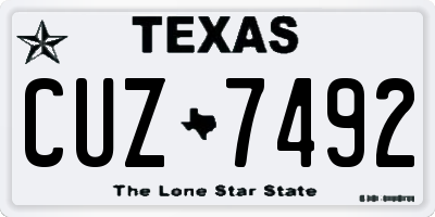 TX license plate CUZ7492