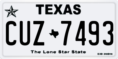 TX license plate CUZ7493