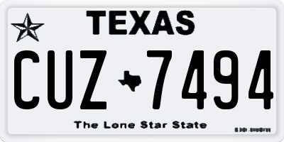 TX license plate CUZ7494