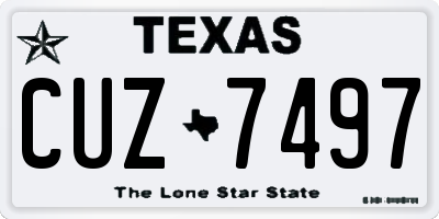 TX license plate CUZ7497