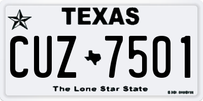 TX license plate CUZ7501