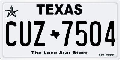 TX license plate CUZ7504