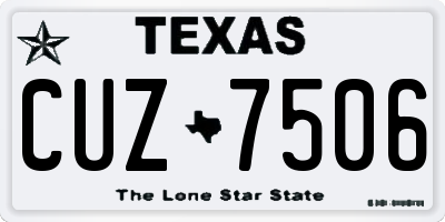 TX license plate CUZ7506