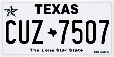 TX license plate CUZ7507