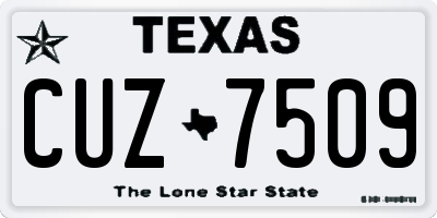 TX license plate CUZ7509