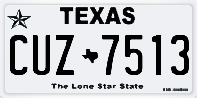 TX license plate CUZ7513
