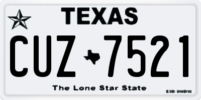 TX license plate CUZ7521