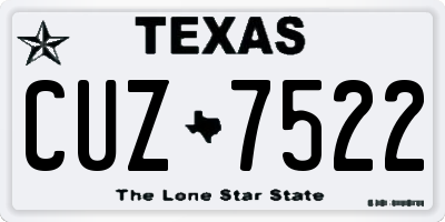 TX license plate CUZ7522