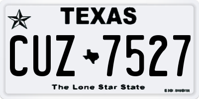 TX license plate CUZ7527