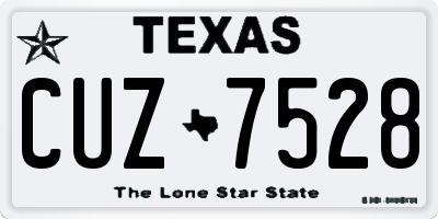 TX license plate CUZ7528