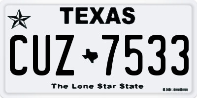 TX license plate CUZ7533