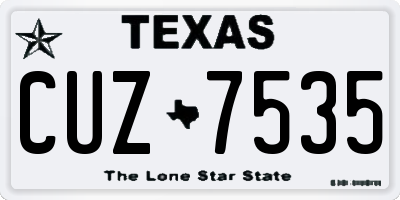 TX license plate CUZ7535