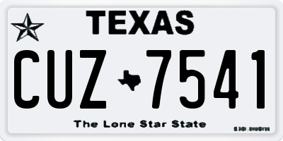 TX license plate CUZ7541