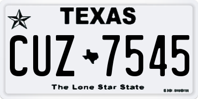 TX license plate CUZ7545