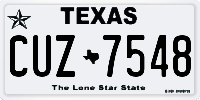 TX license plate CUZ7548