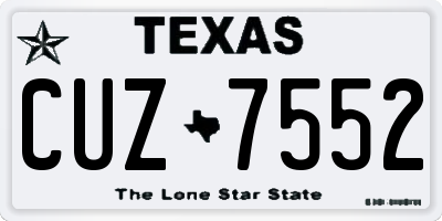 TX license plate CUZ7552