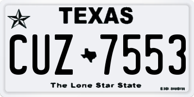 TX license plate CUZ7553
