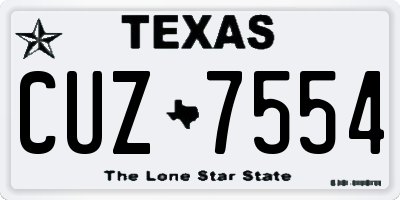 TX license plate CUZ7554