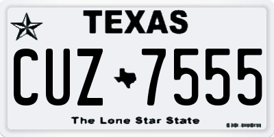TX license plate CUZ7555