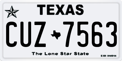 TX license plate CUZ7563