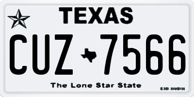 TX license plate CUZ7566