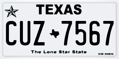 TX license plate CUZ7567