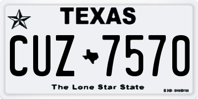 TX license plate CUZ7570