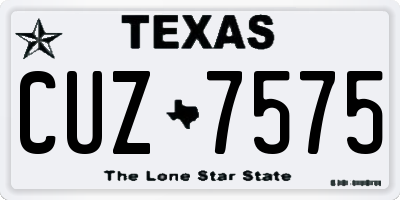 TX license plate CUZ7575