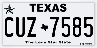 TX license plate CUZ7585