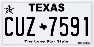 TX license plate CUZ7591