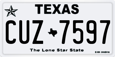 TX license plate CUZ7597