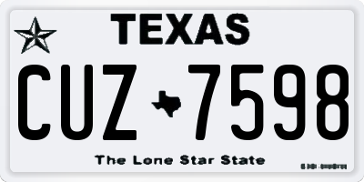 TX license plate CUZ7598