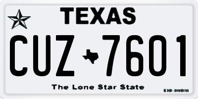 TX license plate CUZ7601