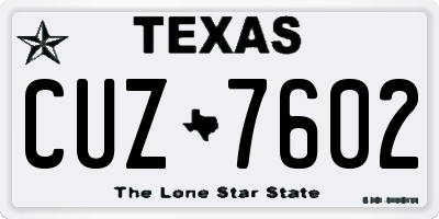 TX license plate CUZ7602