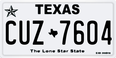 TX license plate CUZ7604