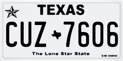 TX license plate CUZ7606