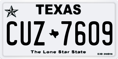 TX license plate CUZ7609