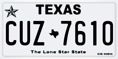 TX license plate CUZ7610