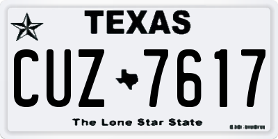 TX license plate CUZ7617