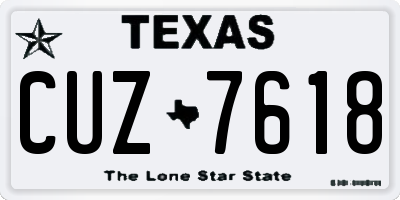 TX license plate CUZ7618
