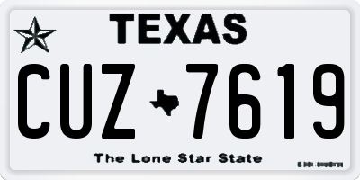 TX license plate CUZ7619